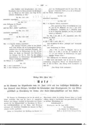 Beilagen zu Protokoll, 30. Sitzung