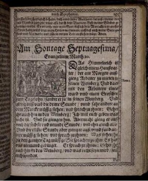 Am Sontage Septuagesima/ Evangelium/ Matth. 20.