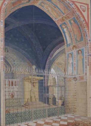 Blick aus der Magdalenenkapelle in das Langhaus der Unterkirche von San Francesco