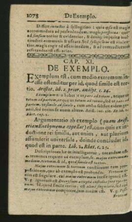 Cap. XI. De Exemplo.