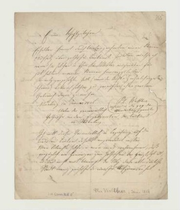Brief von Johann Philipp Walther an Joseph Heller