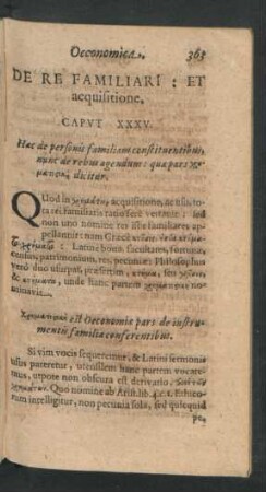 De Re Familiari: Et acquisitione. Caput XXXV.