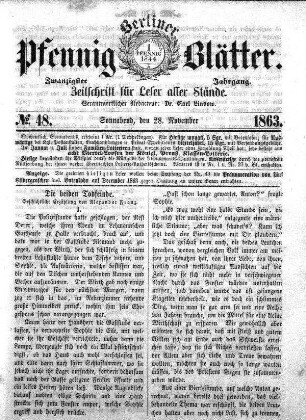 No. 48, Sonnabend, den 28. November 1863
