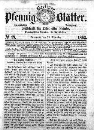 No. 48, Sonnabend, den 28. November 1863