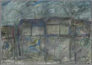 Ohne Titel [Häuser am Fluß im Winter]