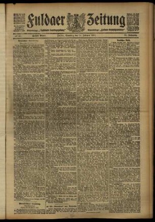 Erste Ausgabe vom Samstag, den 24. Februar 1912.