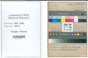Entnazifizierung Helene Krieger , geb. 07.10.1904 (Lehrerin)
