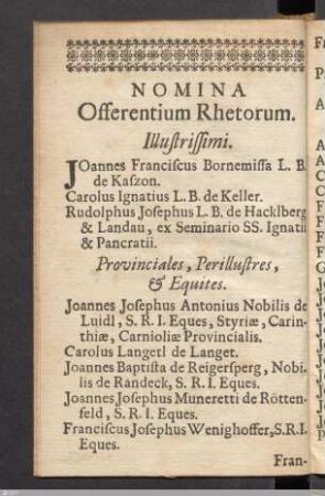 Nomina Offerentium Rhetorum.