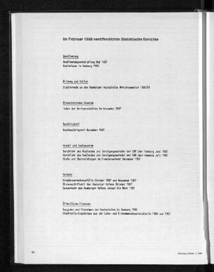 Im Februar 1988 veröffentlichte Statistische Berichte