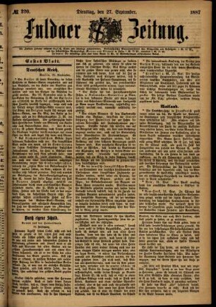 Ausgabe vom Dienstag, den 27. September 1887.