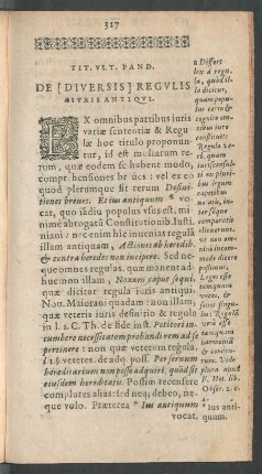 Tit. Ult. Pand. De [Diversis] Regulis Iuris Antiqui.