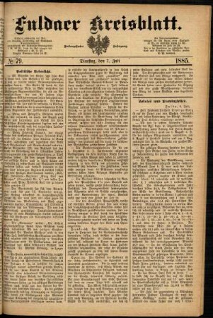 Ausgabe vom Dienstag, den 07. Juli 1885.