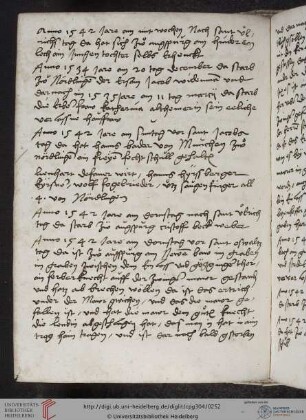 Chronistische Notizen aus Noerdlingen (1534, 1535, 1542)