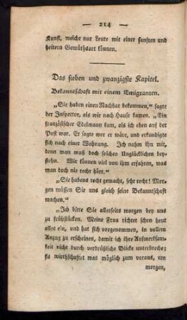 Das sieben und zwanzigste Kapitel. Bekanntschaft mit einem Emigranten.