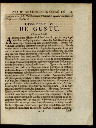 Dissertat. VI. De Gustu