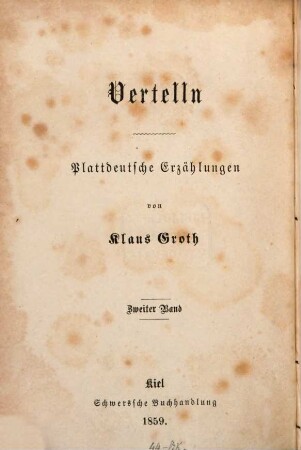 Vertelln : Plattdeutsche Erzählungen. 2, Trina