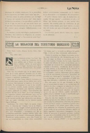 La violación del territorio uruguayo