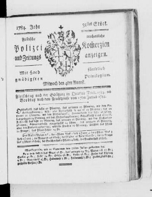 31tes Stück., Ausgabe vom 4. August 1784