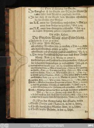 Die eilfte Lehre. Die Gnaden-Wahl oder Erwehlung.