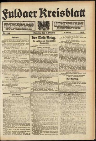 Ausgabe vom Dienstag, den 05. Oktober 1915.