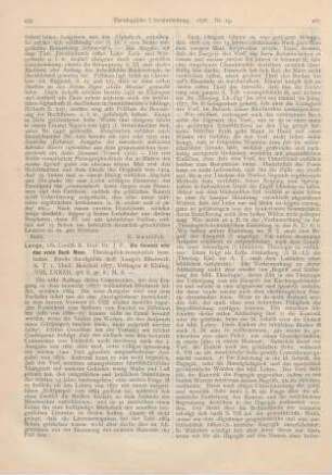 459-463 [Rezension] Lange, J. P., Die Genesis oder das erste Buch Mose. Theologisch-homiletisch bearbeitet. Zweite durchgeseh. Aufl