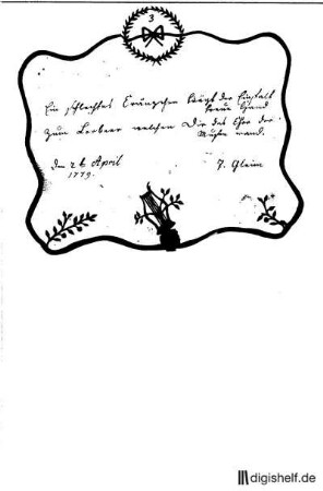 3: Brief von Maria Tugendreich geb. Fromme Gleim an Johann Wilhelm Ludwig Gleim