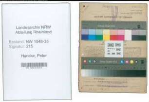 Entnazifizierung Peter Hancke , geb. 22.01.1894 (Schriftleiter)