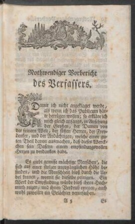 Nothwendiger Vorbericht des Verfassers