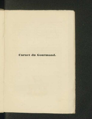 Carnet du Gourmand.