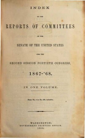 Senate documents. [254.] 1868 = Congress 40, Sess. 2