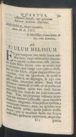 Ad Paulum Melissum