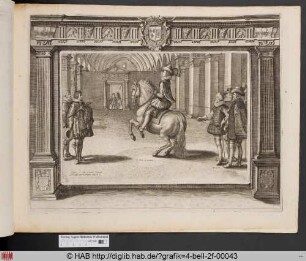 [König Ludwig XIII beim Dressurreiten]