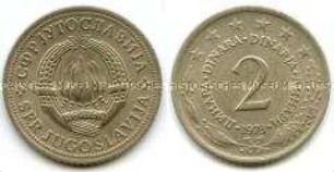 Jugoslawien, sozialistische Volksrepublik, 2 Dinara