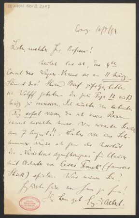 Brief an Karl Klindworth : 16.07.1894