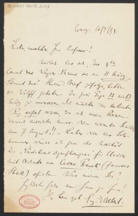 Brief an Karl Klindworth : 16.07.1894