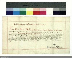 Profess des [Frater] Benedikt Wesserer aus Füssen