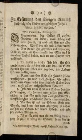Zu Erfuellung des uebrigen Raums sind folgende ...