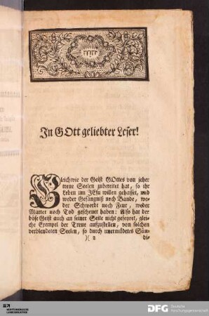 In GOtt geliebter Leser!