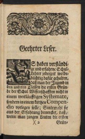 Geehrter Leser.