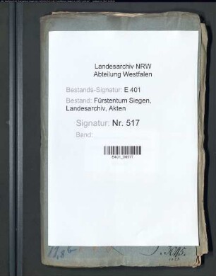Diverse Angelegenheiten der Landesadministration Nassau-Siegens