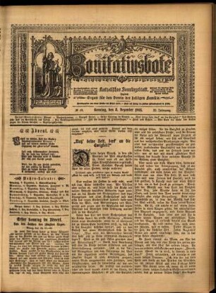Erste Ausgabe vom Sonntag, den 03. Dezember 1905.