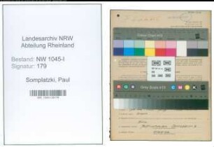 Entnazifizierung Paul Somplatzki , geb. 07.05.1910 (Techniker)