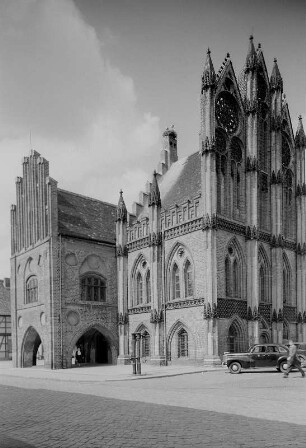 Tangermünde. Rathaus mit Schauwand, erbaut 1430 und 1480