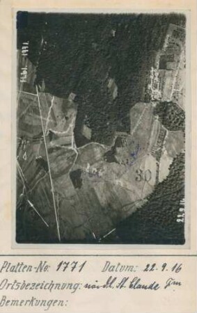 Foto des Geländes nördlich der Saint-Claude-Ferme östlich Mareuil-La-Motte (Luftbild)