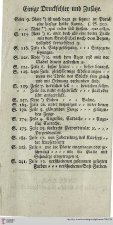 Einige Druckfehler und Zusätze