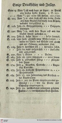 Einige Druckfehler und Zusätze