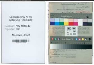 Entnazifizierung Josef Moersch , geb. 10.05.1890 (Werkmeister)