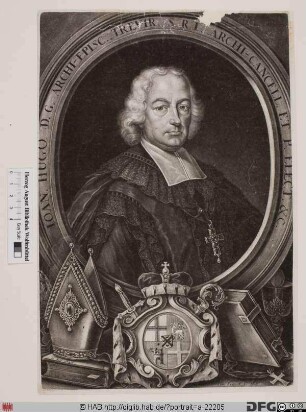 Bildnis Johann Hugo (Frhr. von Orsbeck), 1676-1711 Kurfürst u. Erzbischof von Trier