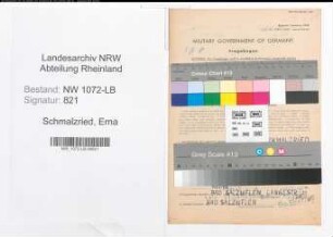 Entnazifizierung Erna Schmalzried , geb. 17.11.1902 (Gastwirtin)