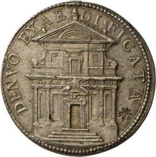 Medaille von Gasparo Mola auf Papst Urban VIII. und den Bau der Kirche St. Caius, 1635